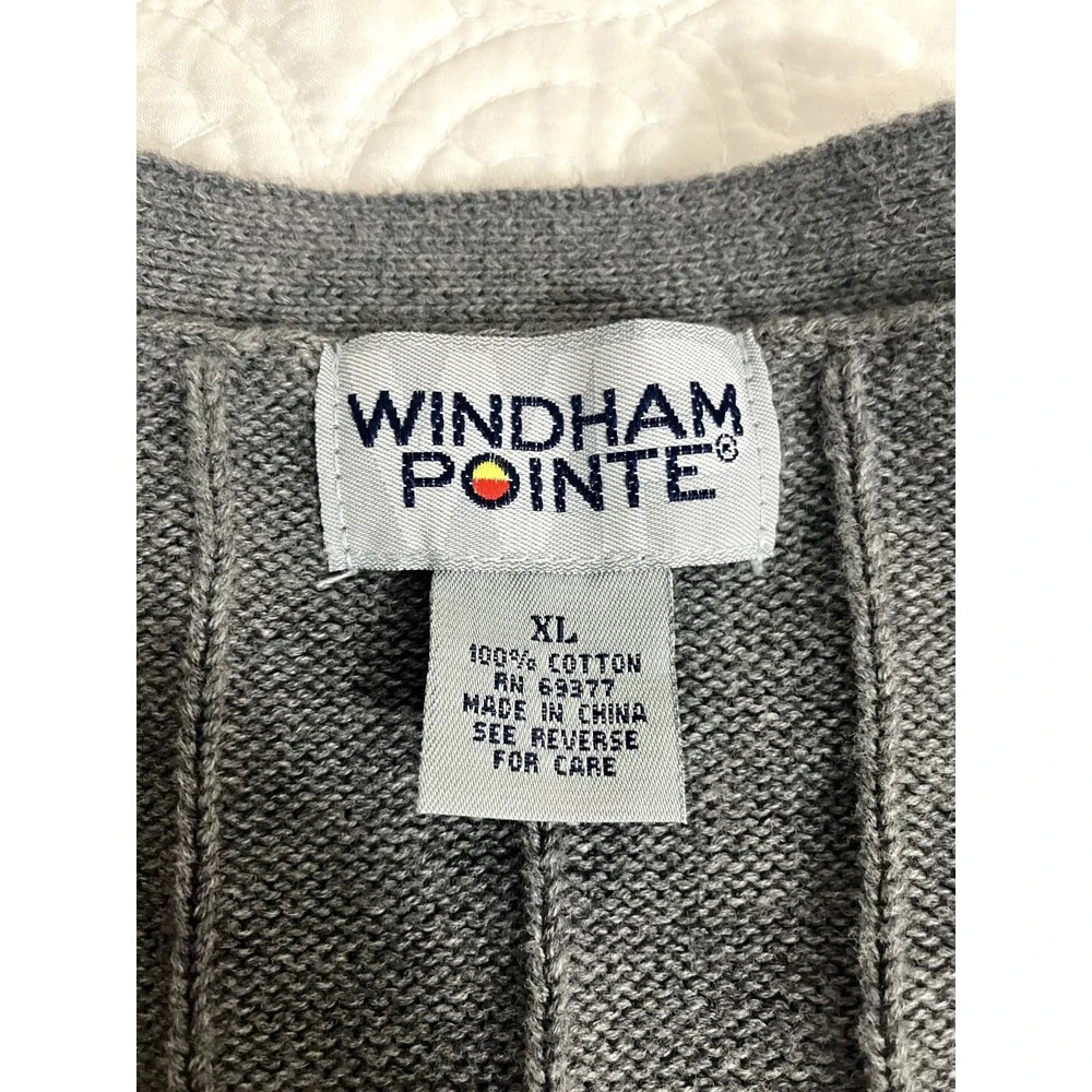 Vintage Men's Dad Cardigan‎ Grandpa Sweater Y2K Prep 90s Windham Pointe Sz XL